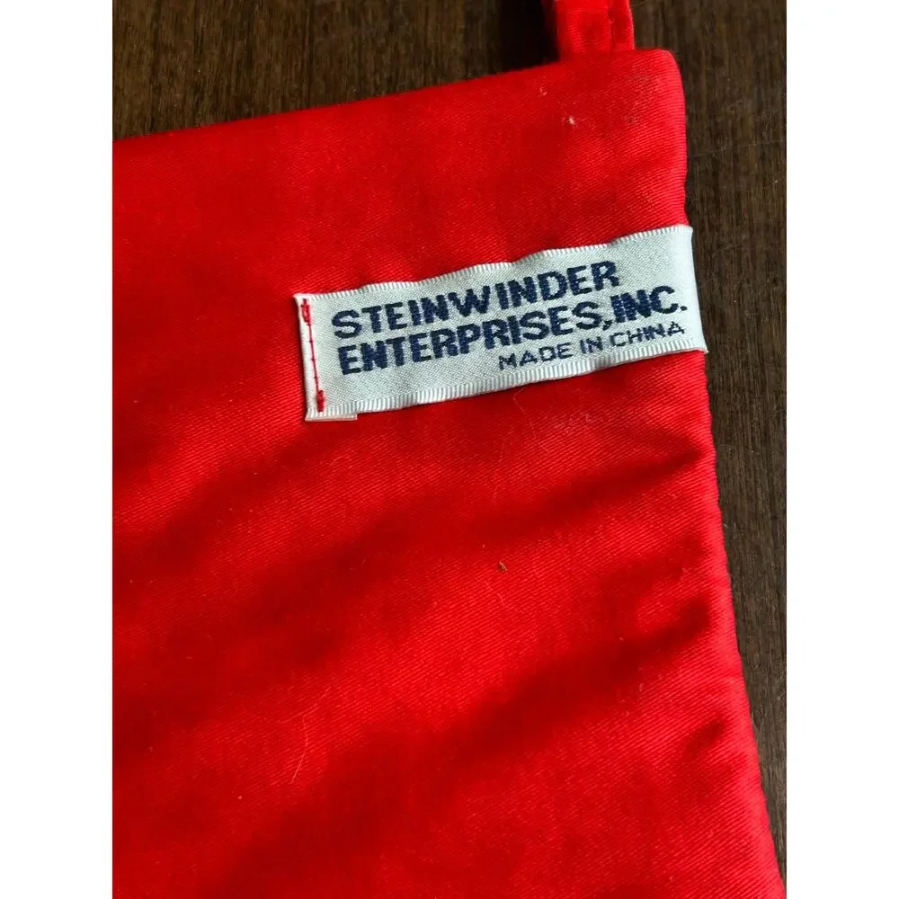 Vintage STEINWINDER needlepoint Christmas stocking candy cane motif